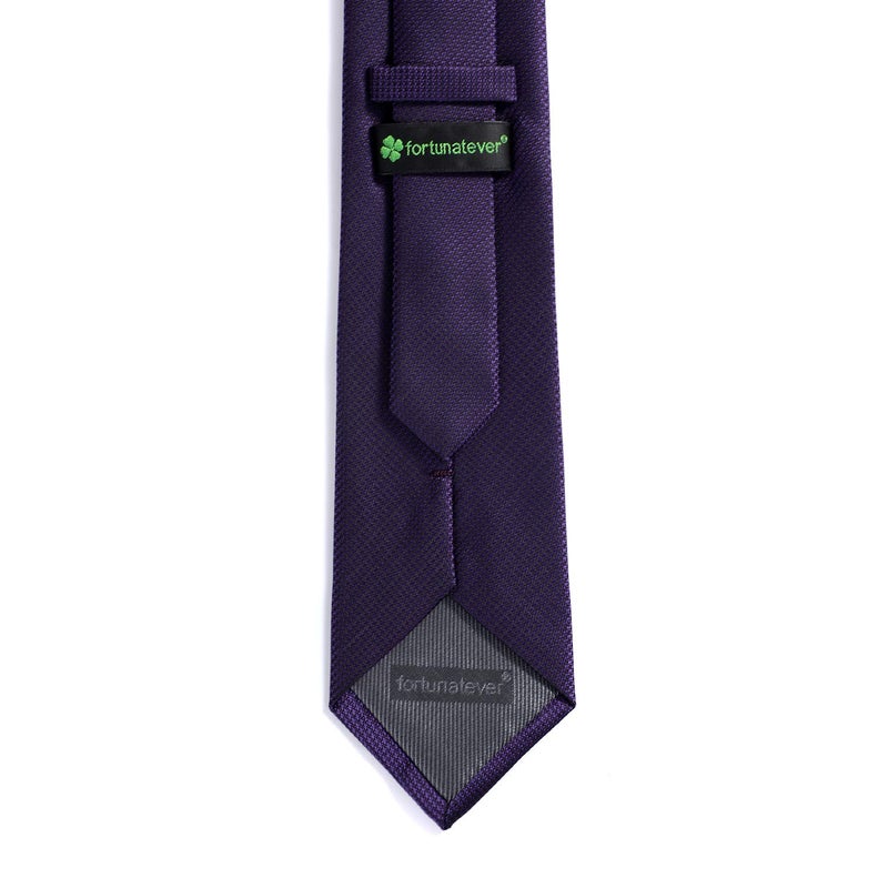 fortunatever Mens Solid Neckties,Plum Purple Ties For Men+Gift Box,58"Ã—3.35" - Image 2